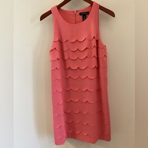 White House Black Market coral scalloped dress